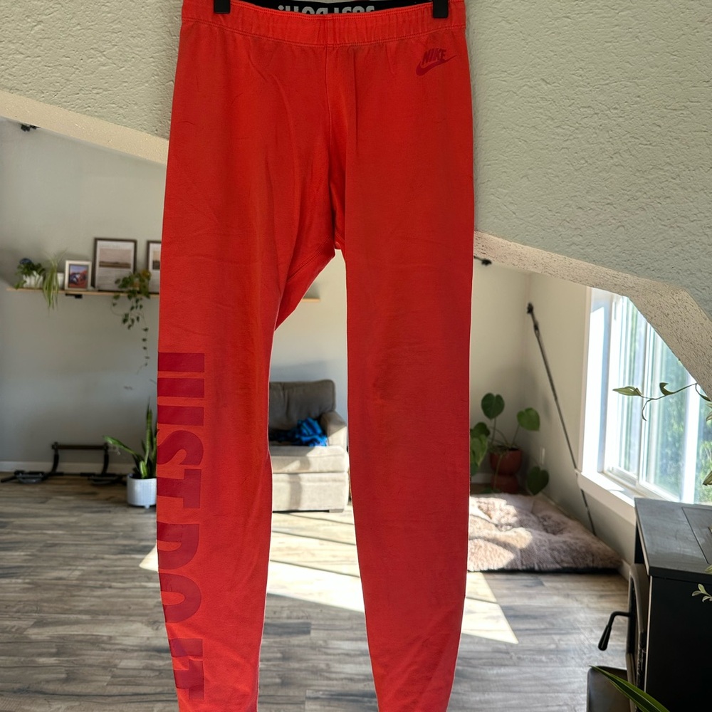 Nike womens Red 'Just Do It' Leggings